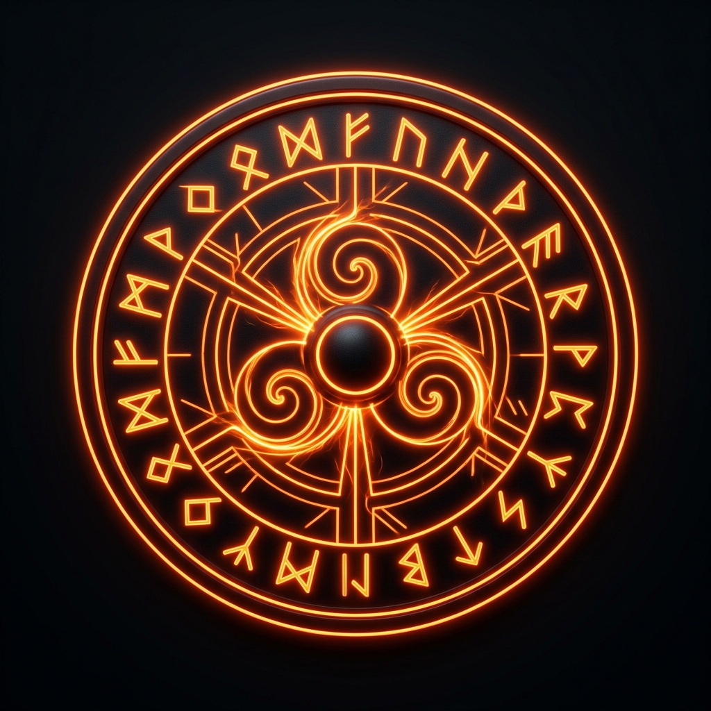 Neon Orange Abstract Shield - Maximale Bescherming