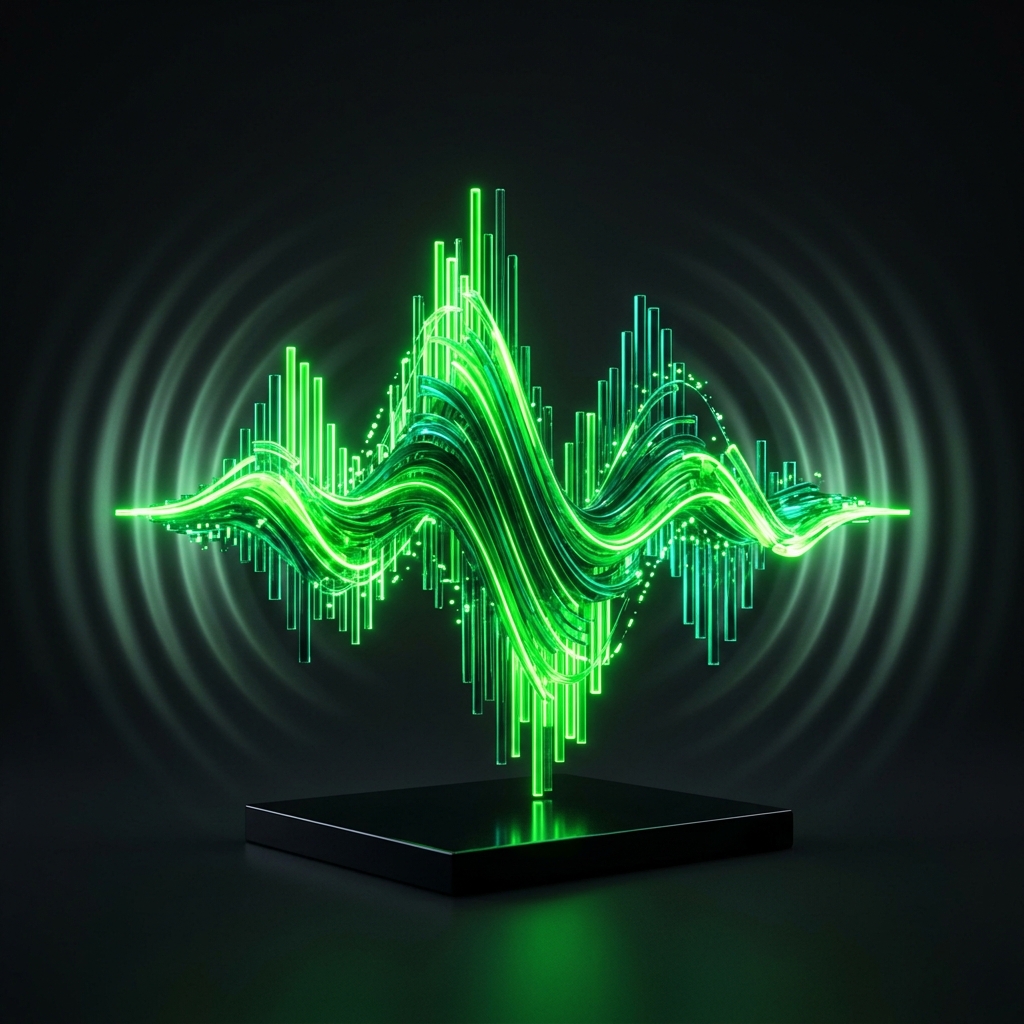 Neon Green Abstract Soundwave - Perfecte Muziekbeleving